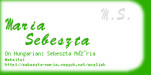 maria sebeszta business card